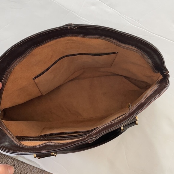 Mark Cross Brown Leather dome satched bag Vintage - Picture 6 of 13